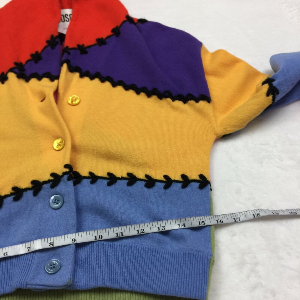 Moschino Couture Milano Sweater Cardigan Size 10 Womans Wool Cashmere Colorblock - Picture 9 of 16